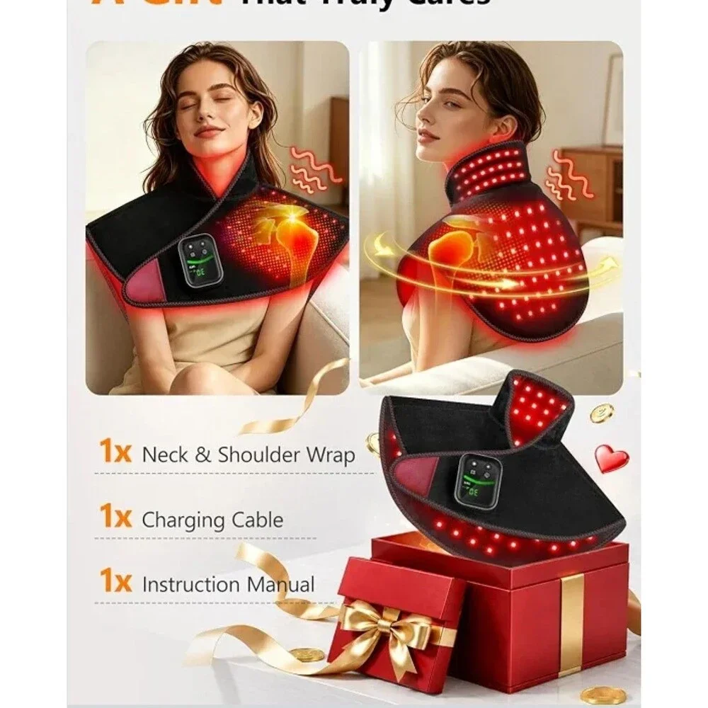 Red Light Therapy for Neck  Shoulder Pain Relief Cordless Shoulder Belt Wrap Box